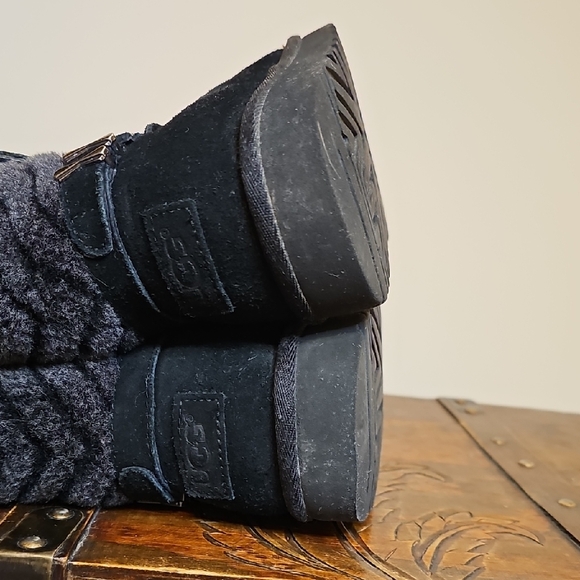 UGG Black Shearling Ankle Boots - Picture 7 of 12